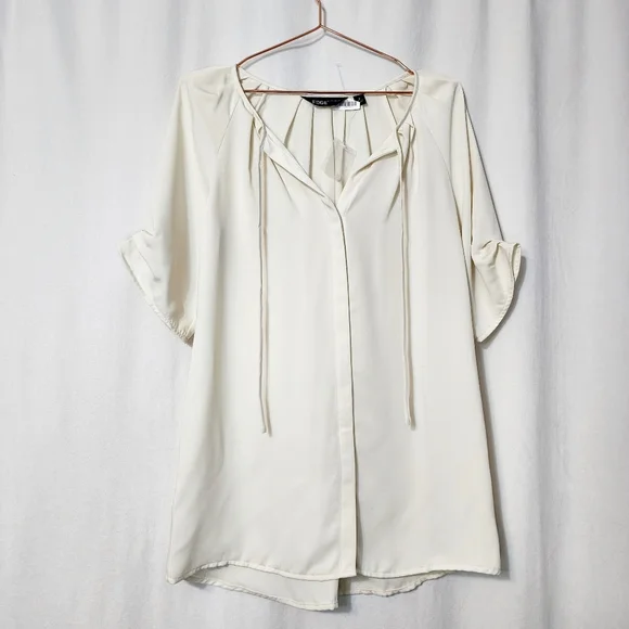 Chemisier Edge By Jen Rade - Femme - Taille 10 - Manches Courtes - Détails Plissés - NWT